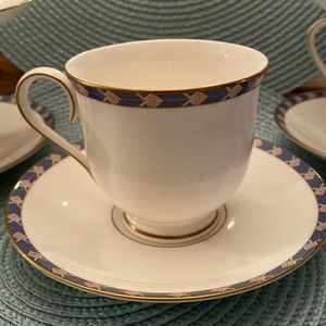 Lenox Debut Collection Casey, set of 6 footed Cups and saucers